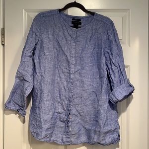 Tahari Blue Linen shirt - washed but never worn. Perfect for oversized look